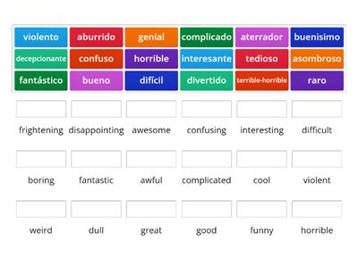 Opinion Adjectives (spanish)