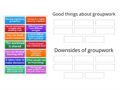 Pros and cons of groupwork (6-week)