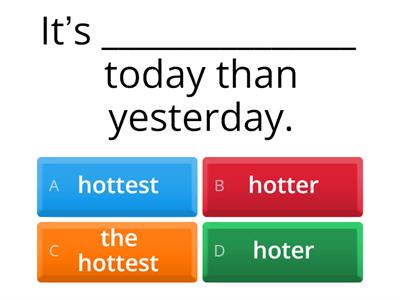 Comparative and superlative adjectives