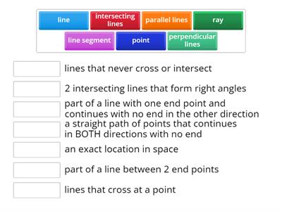 Geometry: Line vocabulary