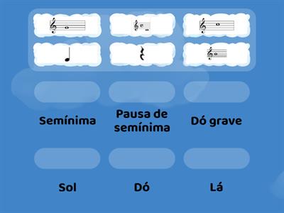 Identifica as notas musicais e figuras de ritmo