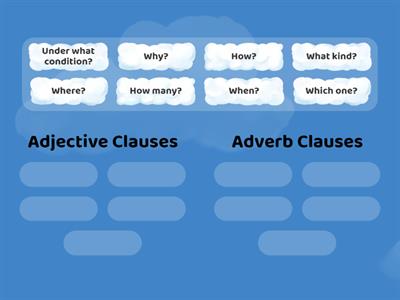 Questions for Adjective and Adverb Clauses