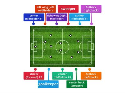 label the soccer positions