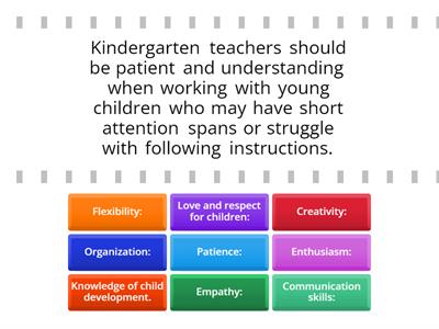 Traits of the kindergarten teacher 