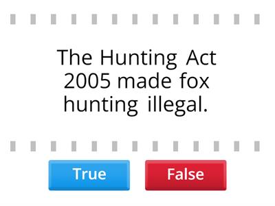 True or false1 Statements about fox hunting #SEWALES