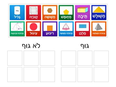 מיון גופים: גוף לא גוף כיתה ב