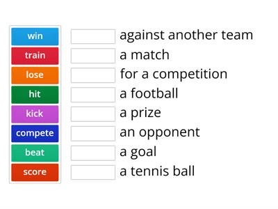 Sports vocabulary collocation