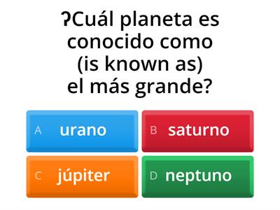 El sistema solar quiz (prueba) (3/6/24) por Coach Nesbitt