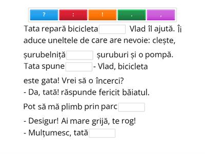 Completare semne de punctuație