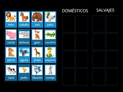 ANIMALES DOMÉSTICOS Y SALVAJES