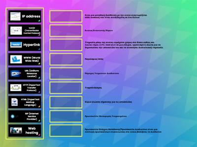 Διαδίκτυο - Κάντε τις σωστές αντιστοιχίσεις