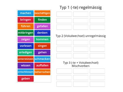 Präteritum - Typen B 1.1