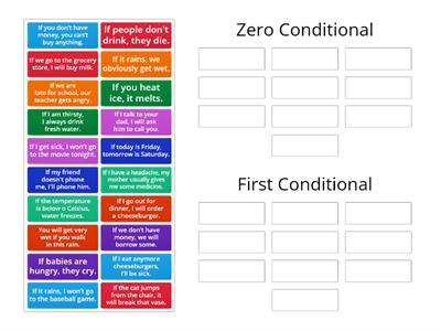 ZERO OR FIRST conditionals