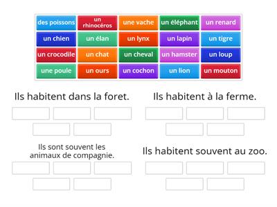 Les animaux - où habitent-ils?