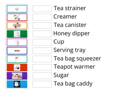 Tea time vocabulary