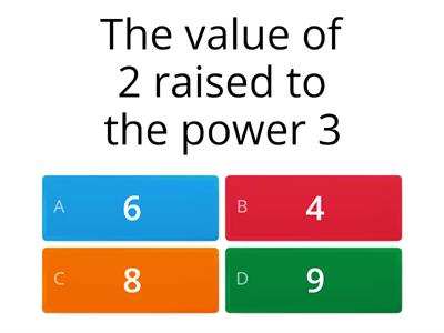 Grade 7 - Exponents and powers - Quiz