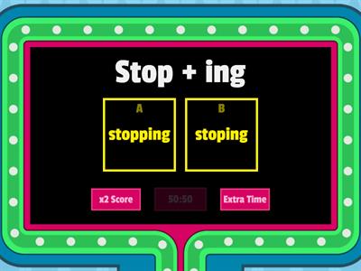 1-1-1 Spelling Rule (doubling 1 syllable + suffix)