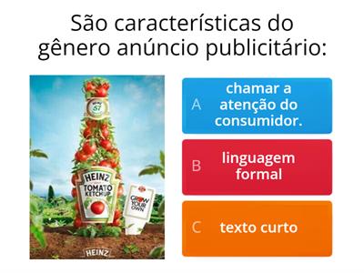  QUIZ GÊNERO ANÚNCIO PUBLICITÁRIO-(Eletivas) 