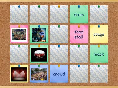 Carnival Vocabulary Memory Game OU5 U3