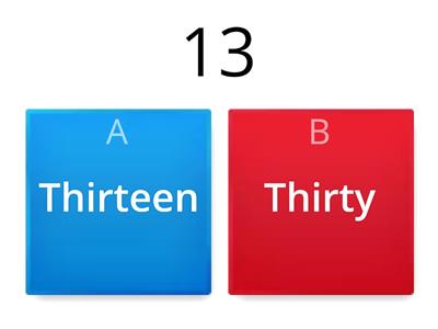 Numbers teen or ty