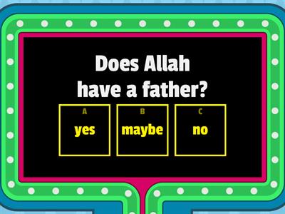 Basic Attributes of Allah -Kindergarten to Year 1