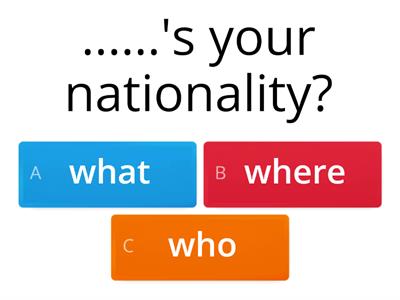 Quiz countries and nationalities