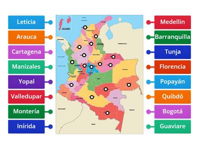 Departamentos y capitales de Colombia, parte 1