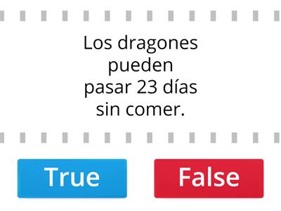 Verdadero/Falso "Historia del Dragón y de la Princesa"