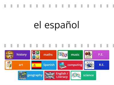 School Subjects Spanish - English