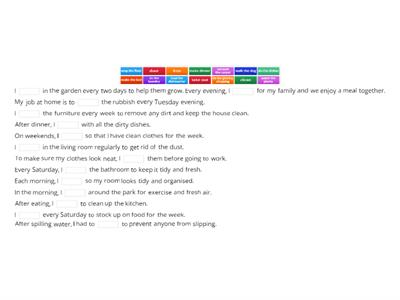 Chores - Gap-fill activity