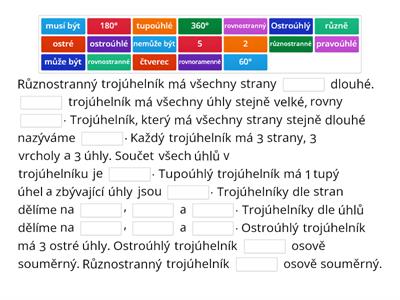 Vlastnosti trojúhelníků