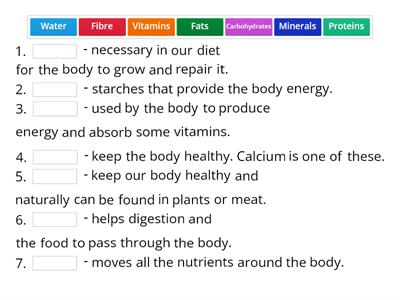 Nutrients and what they do
