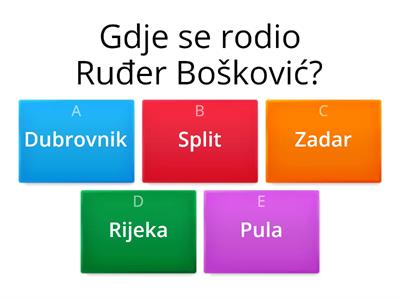Ruđer Bošković - Wordwall kviz