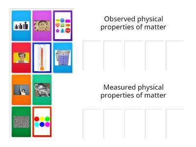 Observed and measured physical properties of matter