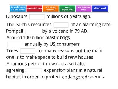 phrasal verbs "the environment"