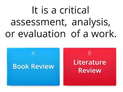 BOOK REVIEW VS LITERATURE REVIEW