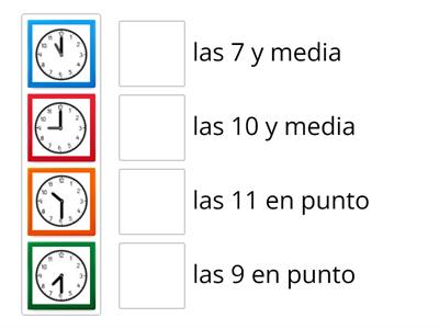 Reloj analógico (horas en punto y horas y media)