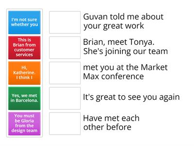 Match the beginning of the introductions to the endings