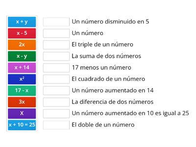 Lenguaje algebraico 7° básico