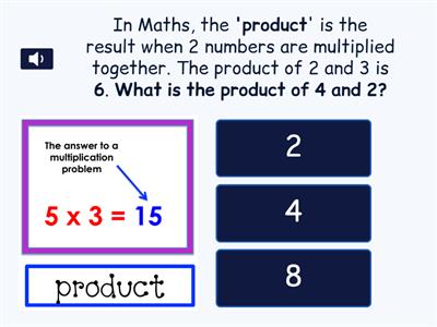 Maths Vocabulary: Factors, Multiples, Products, Quotients