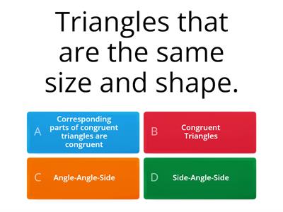 Quiz Congruent Triangles Vocab 