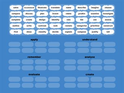 Critical thinking skills - match the action verbs with the critical thinking skills