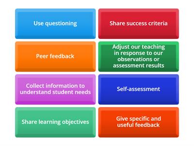 Formative Assessment Strategies                                                  (from www.teachingenglish.org.uk)