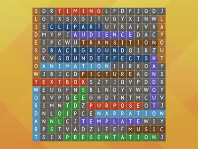 PowerPoint Terms Wordsearch