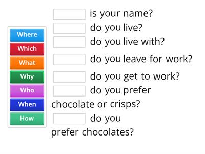 A1. Open Question Words : Family, Jobs, places in the city