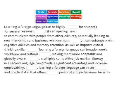 FCE Speaking - Benefits of learning a foreign language