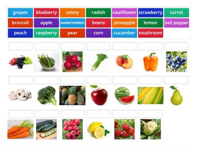 Fruits and Vegetables - Grade 3 - Activity #1