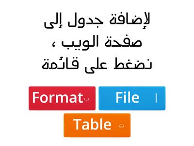 مراجعة إضافة الجداول للصف العاشر 