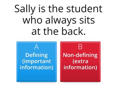 Defining/Non-defining relative clauses