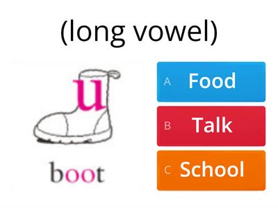 Pronunciation (short and long vowel sounds)
